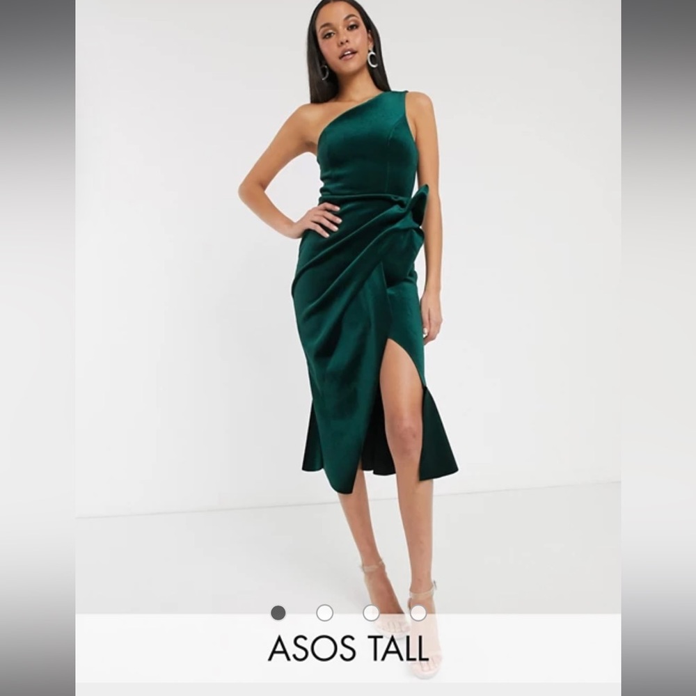 ASOS NWT one shoulder velvet dress